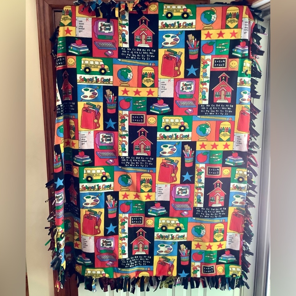 Fleece Tie Blanket- School Design